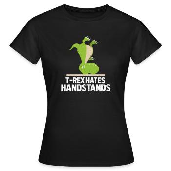 Appui renversé T-Rex - T-shirt Femme - noir - Devant - AI Model Female 172 dark (172cm)