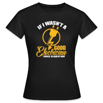 Electrician Electricity Electrics Electronics Gift - Women's T-Shirt - black - Front - AI Model Female 172 dark (172cm)