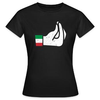 Italian - Women's T-Shirt - black - Front - AI Model Female 172 dark (172cm)