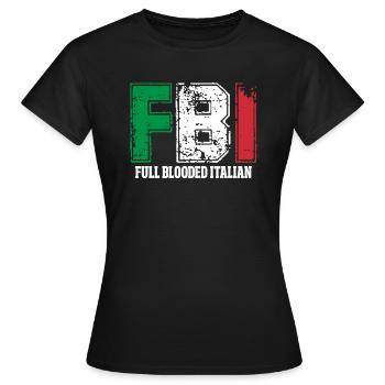 Italian - Women's T-Shirt - black - Front - AI Model Female 172 dark (172cm)