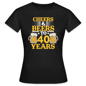 40 ans 40 ans bière 40 cadeaux - T-shirt Femme - noir - Devant - AI Model Female 172 dark (172cm)