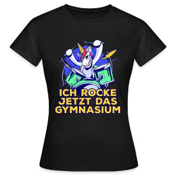 Gymnasiast Schulwechsel zum Gymnasium Schlagzeug - Frauen T-Shirt - Schwarz - Vorne - AI Model Female 172 dark (172cm)