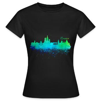 Russia - Women's T-Shirt - black - Front - AI Model Female 172 dark (172cm)