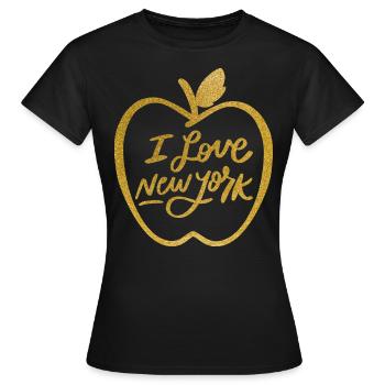 Big Apple Ich liebe New York Souvenirs NYC - Frauen T-Shirt - Schwarz - Vorne - AI Model Female 172 dark (172cm)