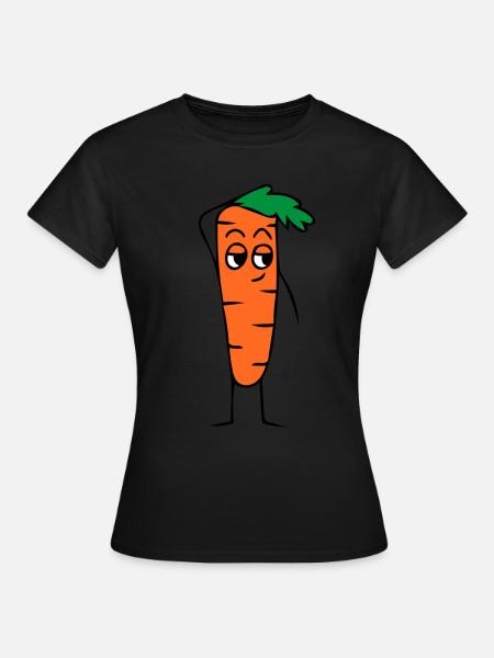 Karotte Gemüse Motiv - Frauen T-Shirt - Schwarz