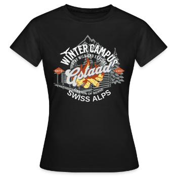Gstaad Winter Campus Outdoor könnte - Frauen T-Shirt - Schwarz - Vorne - AI Model Female 172 dark (172cm)