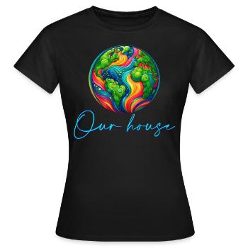 Monde - T-shirt Femme - noir - Devant - AI Model Female 172 dark (172cm)