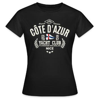 Côte d Azur Yacht club - T-shirt Femme - noir - Devant - AI Model Female 172 dark (172cm)
