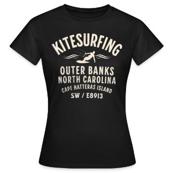 Kitesurfing Outer Banks Nth Carolina - Women's T-Shirt - black - Front - AI Model Female 172 dark (172cm)