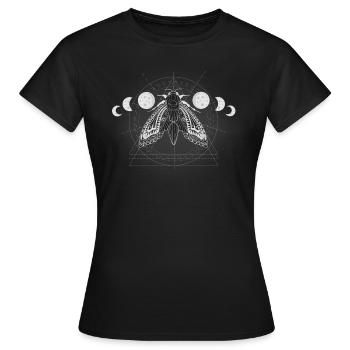 Les phases de la lune de motte Geometrie Vintage - T-shirt Femme - noir - Devant - AI Model Female 172 dark (172cm)