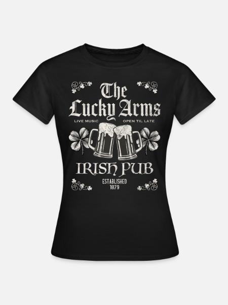 Lucky Arms Irish Pub - Frauen T-Shirt - Schwarz