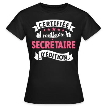 Meilleure Secrétaire D'Édition Cadeau Secrétaire - T-shirt Femme - noir - Devant - AI Model Female 172 dark (172cm)