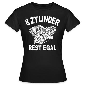 Motor 8 Zylinder Auto US Car Vintage - Frauen T-Shirt - Schwarz - Vorne - AI Model Female 172 dark (172cm)