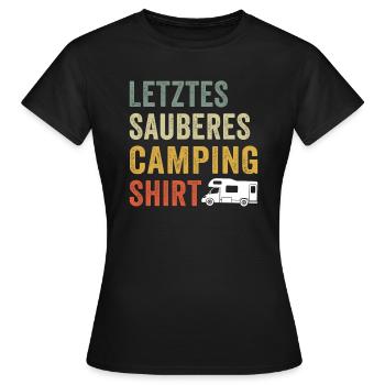 letztes sauberes camping shirt - Frauen T-Shirt - Schwarz - Vorne - AI Model Female 172 dark (172cm)