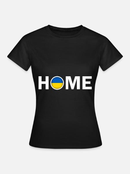 Home Ukraine Flag - Frauen T-Shirt - Schwarz