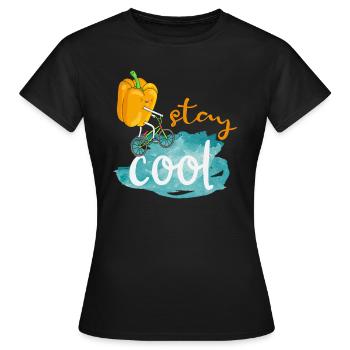 Stay Cool: Chilly Paprika Comic Character Figure - Women's T-Shirt - black - Front - AI Model Female 172 dark (172cm)