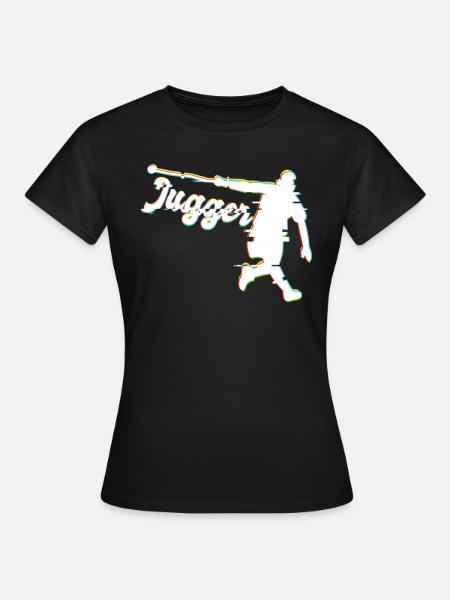 Glitched Lustiges Jugger - Frauen T-Shirt - Schwarz