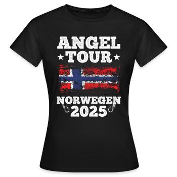 Angel Tour Norwegen 2025 - Frauen T-Shirt - Schwarz - Vorne - AI Model Female 172 dark (172cm)