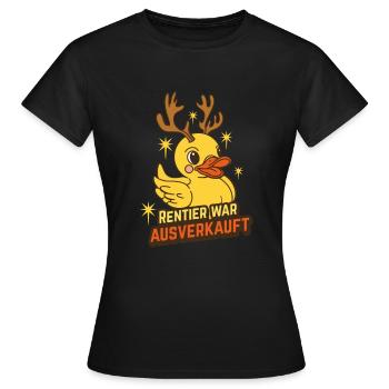 Le renne a été vendu - T-shirt Femme - noir - Devant - AI Model Female 172 dark (172cm)