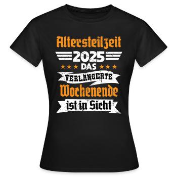 Retraite partielle 2025 Retraite amusante - T-shirt Femme - noir - Devant - AI Model Female 172 dark (172cm)