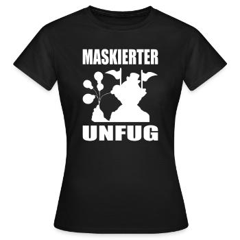 Maskierter Unfug Lustiges Karneval - Frauen T-Shirt - Schwarz - Vorne - AI Model Female 172 dark (172cm)