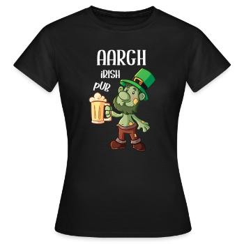 Pub irlandais Aargh Patricks Day - T-shirt Femme - noir - Devant - AI Model Female 172 dark (172cm)