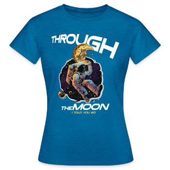Bitcoin Crypto BTC - T-shirt Femme - bleu saphir antique chiné - Devant - AI Model Female 172 dark (172cm)
