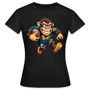 Singe de rugby - T-shirt Femme - noir - Devant - AI Model Female 172 dark (172cm)