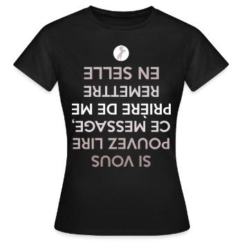 chute de cheval - T-shirt Femme - noir - Devant - AI Model Female 172 dark (172cm)