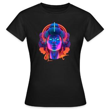 Divinité néon - T-shirt Femme - noir - Devant - AI Model Female 172 dark (172cm)