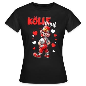 Cologne Kölle Alaaf Carnaval Clown Rut Wiess Déguisement - T-shirt Femme - noir - Devant - AI Model Female 172 dark (172cm)