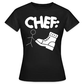 Patron Superviseur Chef de bureau Chef d’équipe Entreprise - T-shirt Femme - noir - Devant - AI Model Female 172 dark (172cm)