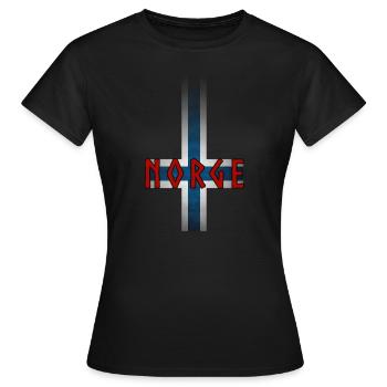 Norge, Norway, Norway (Croix inversée) - T-shirt Femme - noir - Devant - AI Model Female 172 dark (172cm)