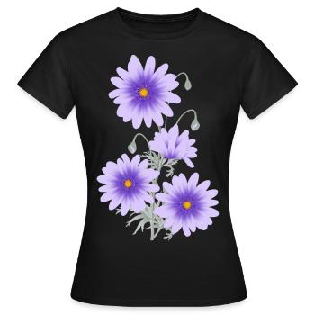 Anémones lilas - T-shirt Femme - noir - Devant - AI Model Female 172 dark (172cm)