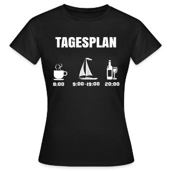 Seefahrer Tagesplan - Frauen T-Shirt - Schwarz - Vorne - AI Model Female 172 dark (172cm)