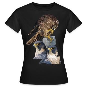 Faucon pèlerin - T-shirt Femme - noir - Devant - AI Model Female 172 dark (172cm)