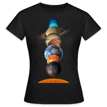 Sonnensystem - Frauen T-Shirt - Schwarz - Vorne - AI Model Female 172 dark (172cm)