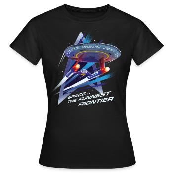 Star Trek Lower Decks Space… The Funniest Frontier - T-shirt Femme - noir - Devant - AI Model Female 172 dark (172cm)
