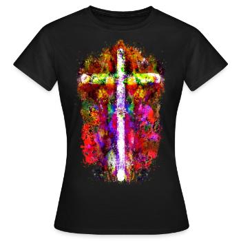 Christian - Women's T-Shirt - black - Front - AI Model Female 172 dark (172cm)