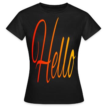 Hello - T-shirt Femme - noir - Devant - AI Model Female 172 dark (172cm)