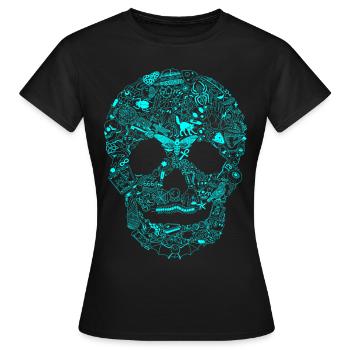 Gothic Totenkopf Goth Style düster Heavy Metal WGT - Frauen T-Shirt - Schwarz - Vorne - AI Model Female 172 dark (172cm)