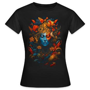 einzigartiger Stil, Blumen, Frauen - Frauen T-Shirt - Schwarz - Vorne - AI Model Female 172 dark (172cm)