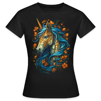 Einhorn - Frauen T-Shirt - Schwarz - Vorne - AI Model Female 172 dark (172cm)