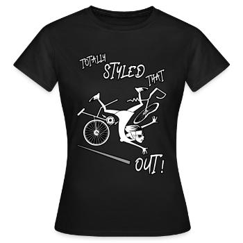 Drôle D’accident De Vélo, Accident De Vélo, Cycliste Fille - T-shirt Femme - noir - Devant - AI Model Female 172 dark (172cm)