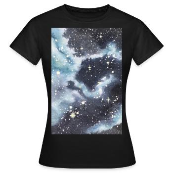 galaxy nebula galaxy nebula nerd astronomy space - Women's T-Shirt - black - Front - AI Model Female 172 dark (172cm)
