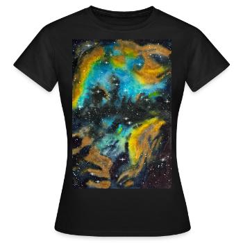 Galaxy Nebula NGC 5189 Galaxie Nebel Nerd Astro - Women's T-Shirt - black - Front - AI Model Female 172 dark (172cm)