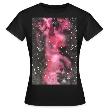 Galaxy Nebula Galaxy Nebula Nerd Astronomy space - Women's T-Shirt - black - Front - AI Model Female 172 dark (172cm)