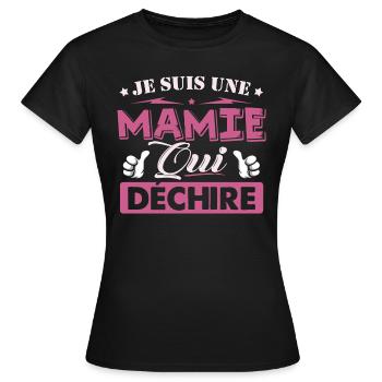 T-shirt pour Grand-Mère - Mamie qui déchire - T-shirt Femme - noir - Devant - AI Model Female 172 dark (172cm)