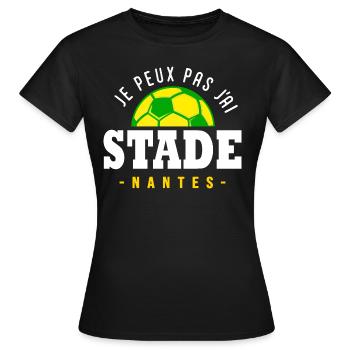 Je peux pas j ai Stade Nantes football - T-shirt Femme - noir - Devant - AI Model Female 172 dark (172cm)