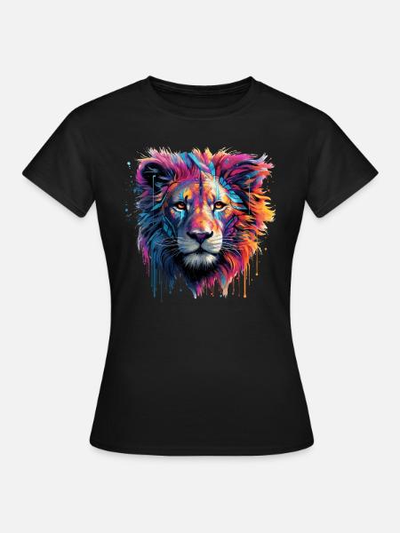 Löwe Krafttier - Frauen T-Shirt - Schwarz